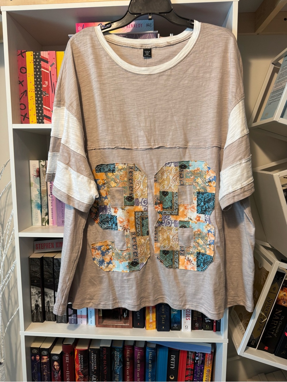Beige Oversize Patchwork 98 Graphic Tee